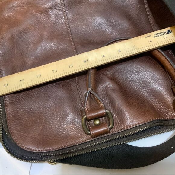 Fossil Briefcase Mens Brown Leather Bag Laptop Messenger - Picture 12 of 13